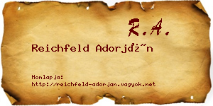 Reichfeld Adorján névjegykártya